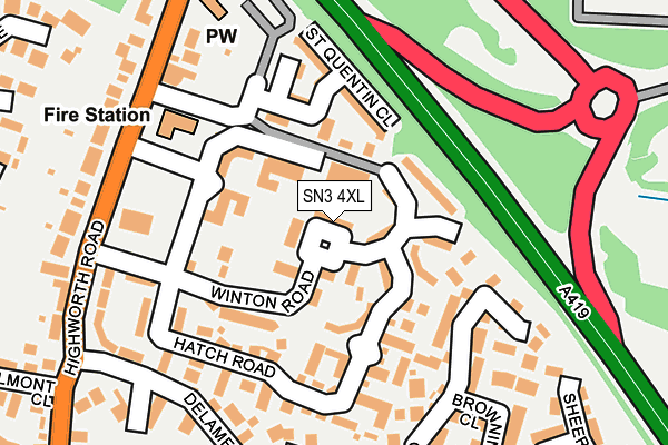 SN3 4XL map - OS OpenMap – Local (Ordnance Survey)