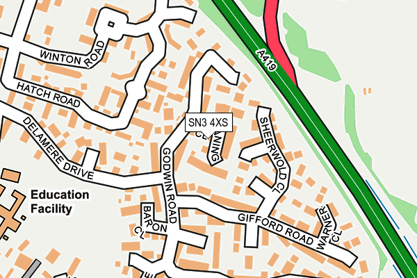 SN3 4XS map - OS OpenMap – Local (Ordnance Survey)