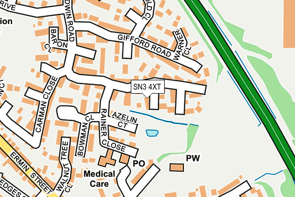 SN3 4XT map - OS OpenMap – Local (Ordnance Survey)