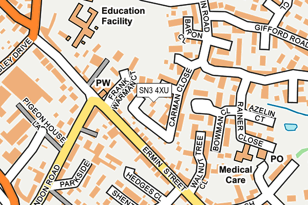 SN3 4XU map - OS OpenMap – Local (Ordnance Survey)