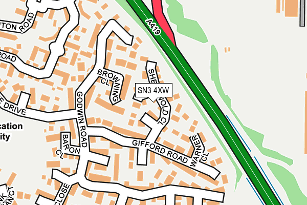SN3 4XW map - OS OpenMap – Local (Ordnance Survey)