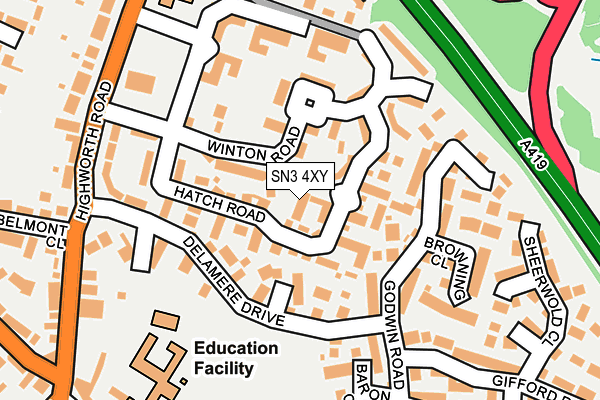 SN3 4XY map - OS OpenMap – Local (Ordnance Survey)