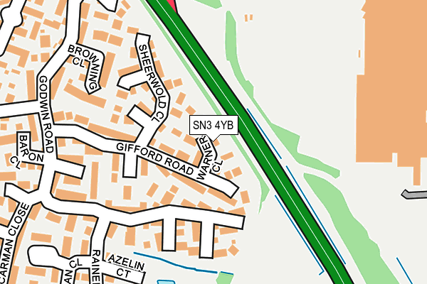SN3 4YB map - OS OpenMap – Local (Ordnance Survey)