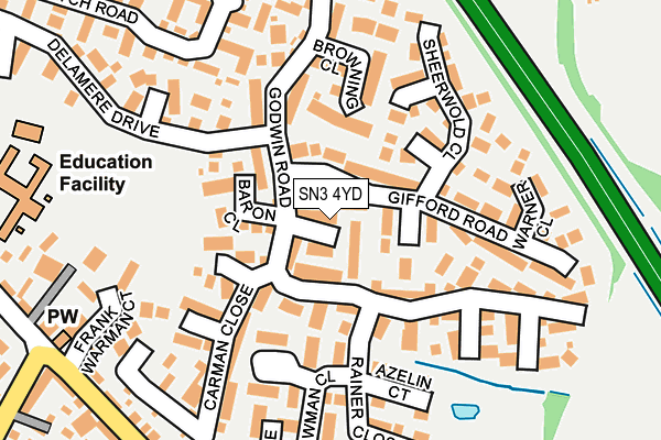 SN3 4YD map - OS OpenMap – Local (Ordnance Survey)