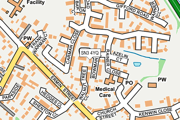 SN3 4YQ map - OS OpenMap – Local (Ordnance Survey)