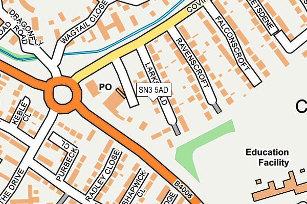 SN3 5AD map - OS OpenMap – Local (Ordnance Survey)