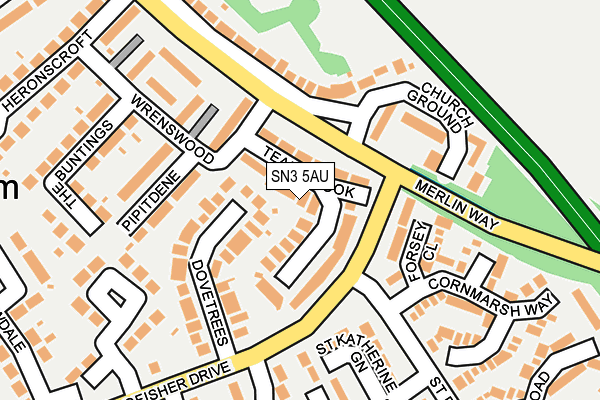 SN3 5AU map - OS OpenMap – Local (Ordnance Survey)