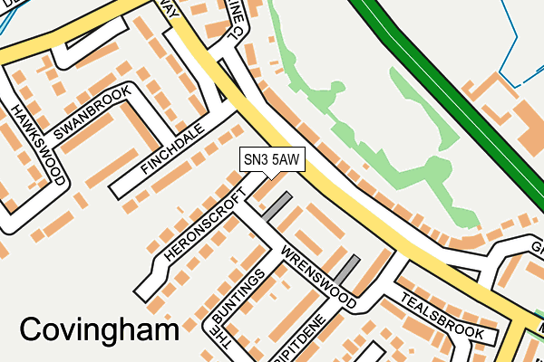 SN3 5AW map - OS OpenMap – Local (Ordnance Survey)