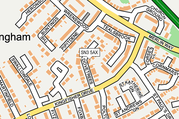 SN3 5AX map - OS OpenMap – Local (Ordnance Survey)