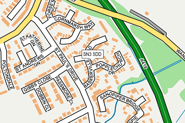 SN3 5DD map - OS OpenMap – Local (Ordnance Survey)
