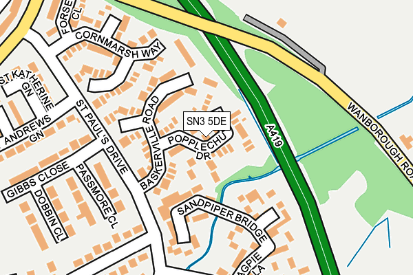 SN3 5DE map - OS OpenMap – Local (Ordnance Survey)