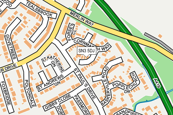 SN3 5DJ map - OS OpenMap – Local (Ordnance Survey)