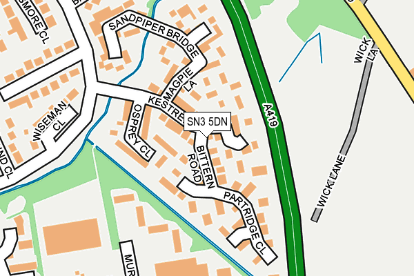 SN3 5DN map - OS OpenMap – Local (Ordnance Survey)