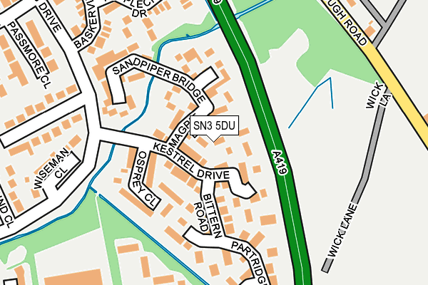 SN3 5DU map - OS OpenMap – Local (Ordnance Survey)