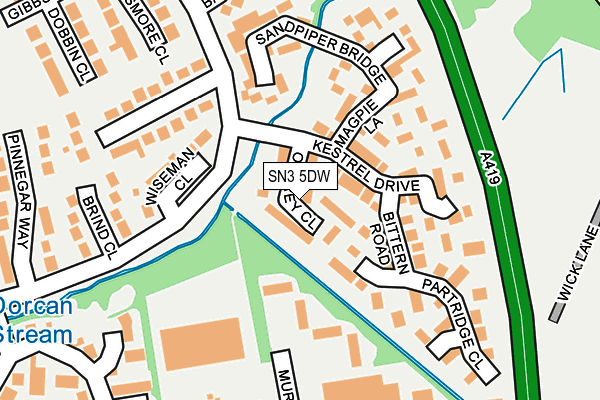 SN3 5DW map - OS OpenMap – Local (Ordnance Survey)