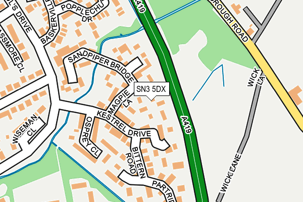 SN3 5DX map - OS OpenMap – Local (Ordnance Survey)