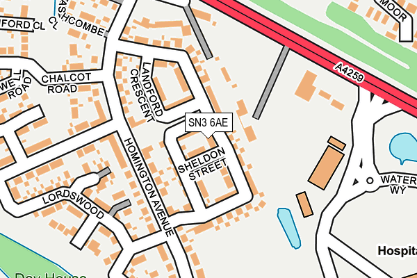 SN3 6AE map - OS OpenMap – Local (Ordnance Survey)