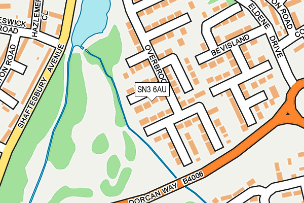 SN3 6AU map - OS OpenMap – Local (Ordnance Survey)