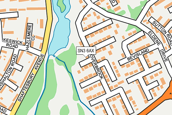 SN3 6AX map - OS OpenMap – Local (Ordnance Survey)