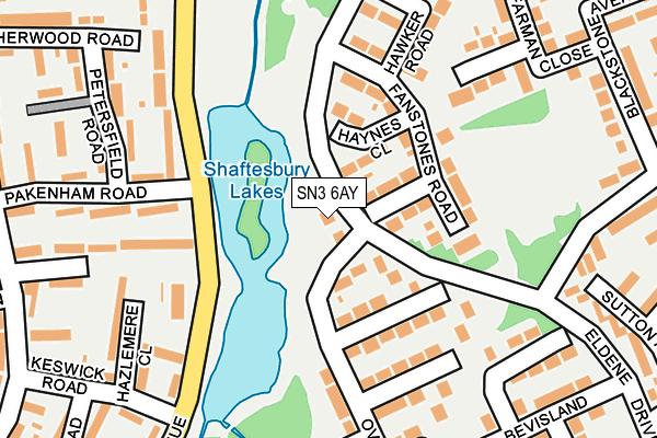 SN3 6AY map - OS OpenMap – Local (Ordnance Survey)