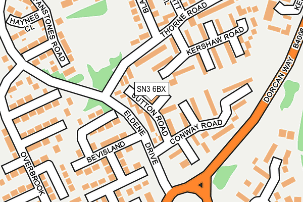 SN3 6BX map - OS OpenMap – Local (Ordnance Survey)