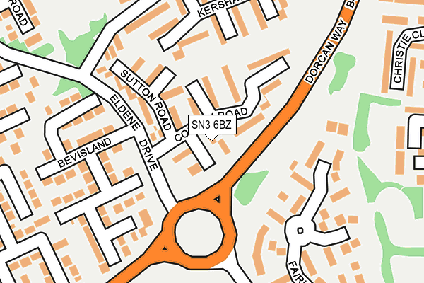 SN3 6BZ map - OS OpenMap – Local (Ordnance Survey)