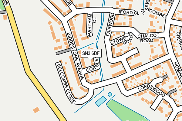 SN3 6DF map - OS OpenMap – Local (Ordnance Survey)