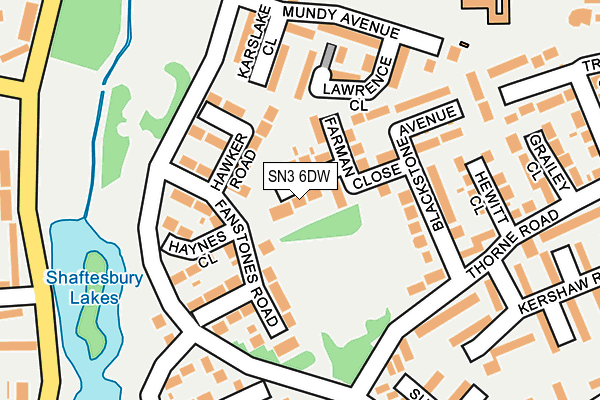 SN3 6DW map - OS OpenMap – Local (Ordnance Survey)