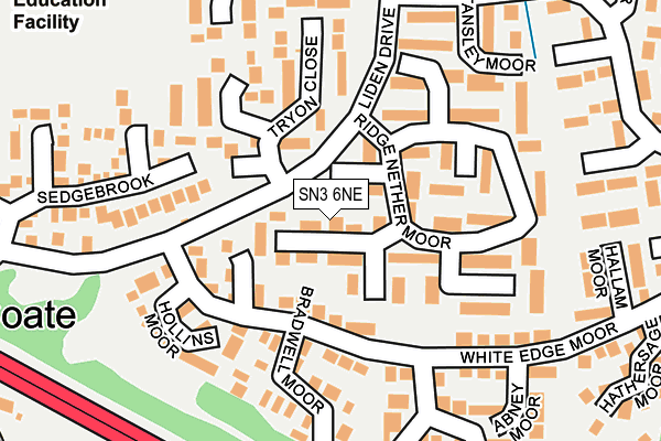 SN3 6NE map - OS OpenMap – Local (Ordnance Survey)