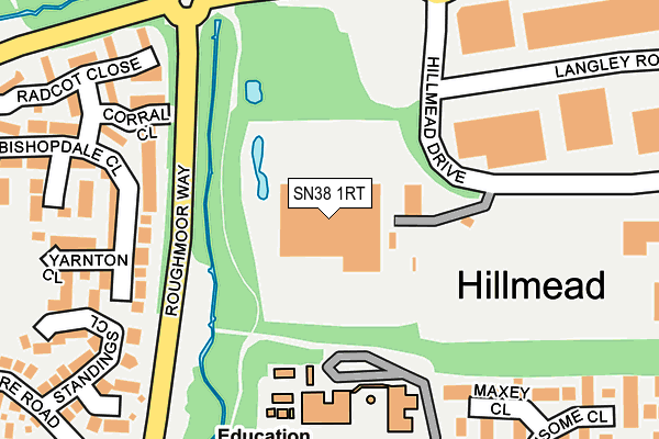 SN38 1RT map - OS OpenMap – Local (Ordnance Survey)