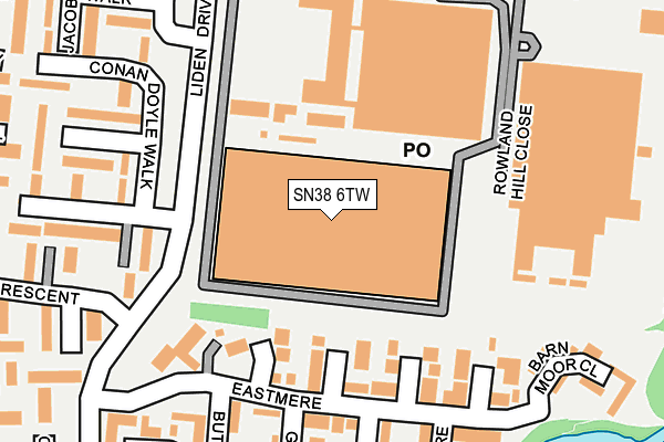 SN38 6TW map - OS OpenMap – Local (Ordnance Survey)