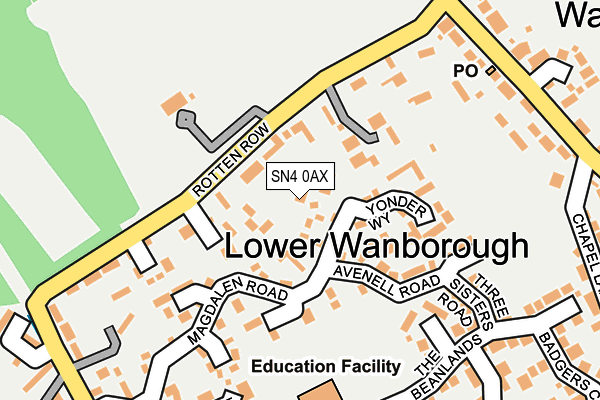 SN4 0AX map - OS OpenMap – Local (Ordnance Survey)