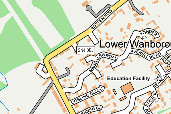 SN4 0BJ map - OS OpenMap – Local (Ordnance Survey)