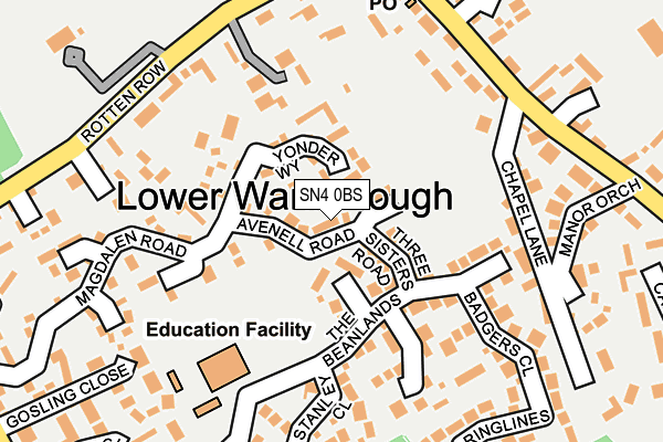 SN4 0BS map - OS OpenMap – Local (Ordnance Survey)