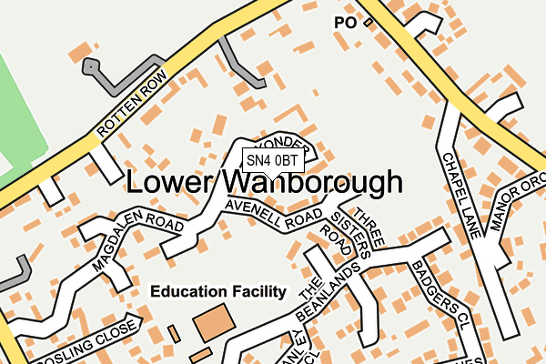 SN4 0BT map - OS OpenMap – Local (Ordnance Survey)