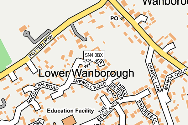 SN4 0BX map - OS OpenMap – Local (Ordnance Survey)