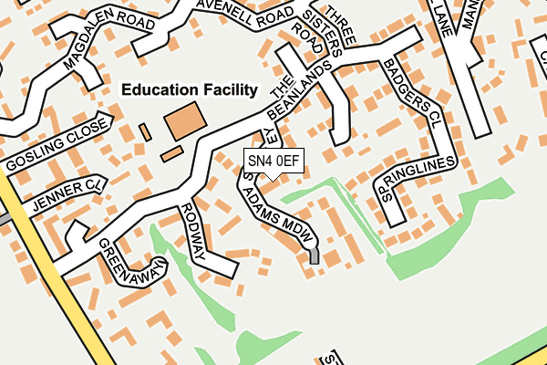 SN4 0EF map - OS OpenMap – Local (Ordnance Survey)