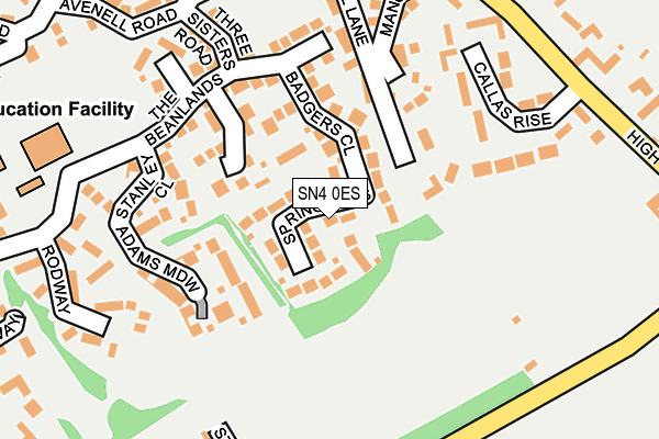 SN4 0ES map - OS OpenMap – Local (Ordnance Survey)