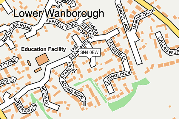 SN4 0EW map - OS OpenMap – Local (Ordnance Survey)