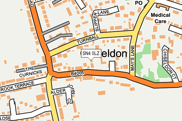 SN4 0LZ map - OS OpenMap – Local (Ordnance Survey)