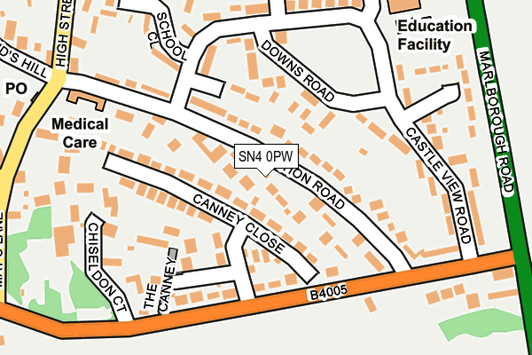 SN4 0PW map - OS OpenMap – Local (Ordnance Survey)