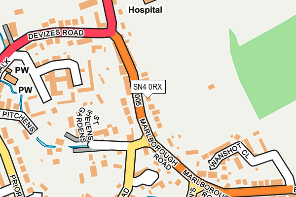SN4 0RX map - OS OpenMap – Local (Ordnance Survey)