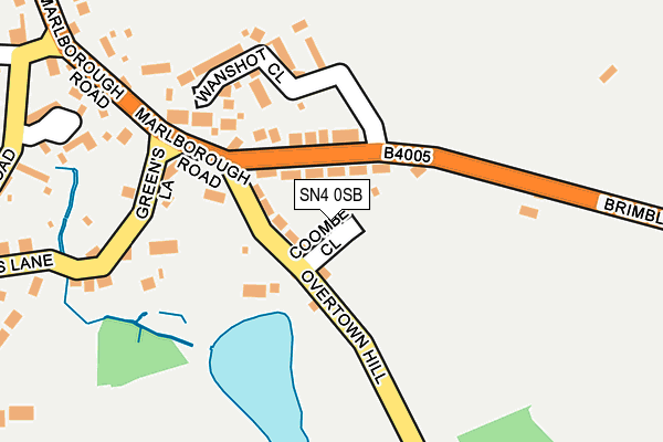 SN4 0SB map - OS OpenMap – Local (Ordnance Survey)