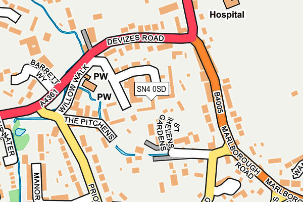 SN4 0SD map - OS OpenMap – Local (Ordnance Survey)
