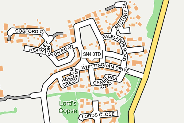 SN4 0TD map - OS OpenMap – Local (Ordnance Survey)