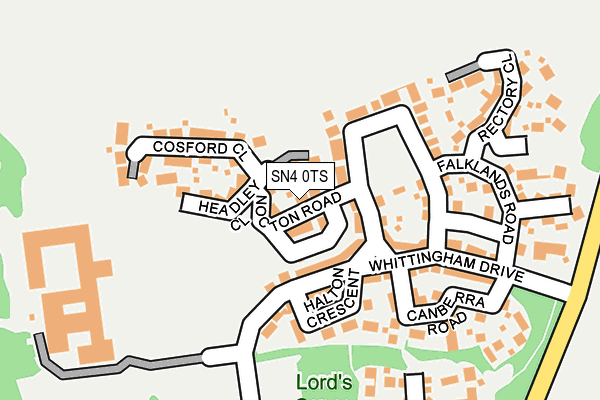 SN4 0TS map - OS OpenMap – Local (Ordnance Survey)