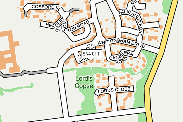 SN4 0TT map - OS OpenMap – Local (Ordnance Survey)
