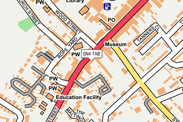 SN4 7AB map - OS OpenMap – Local (Ordnance Survey)