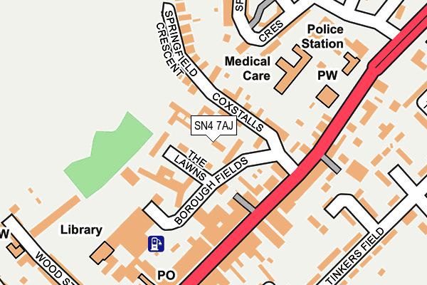 SN4 7AJ map - OS OpenMap – Local (Ordnance Survey)