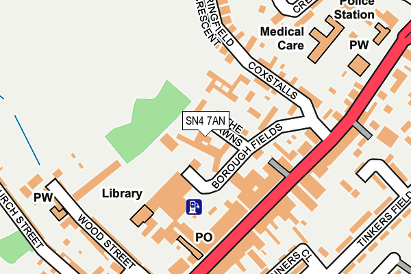 SN4 7AN map - OS OpenMap – Local (Ordnance Survey)